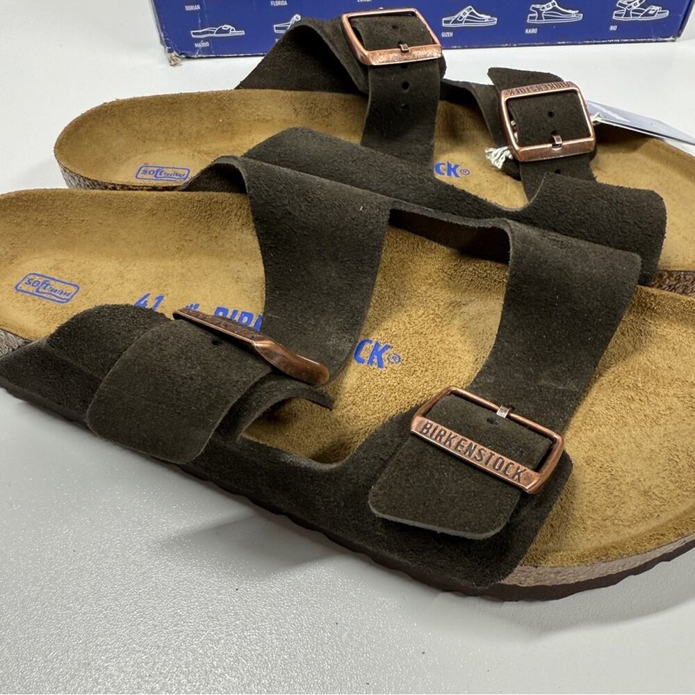 NIB • Birkenstock Arizona Soft Footbed Suede Leather Size:41 L10/M8 Normal Width - Picture 4 of 8